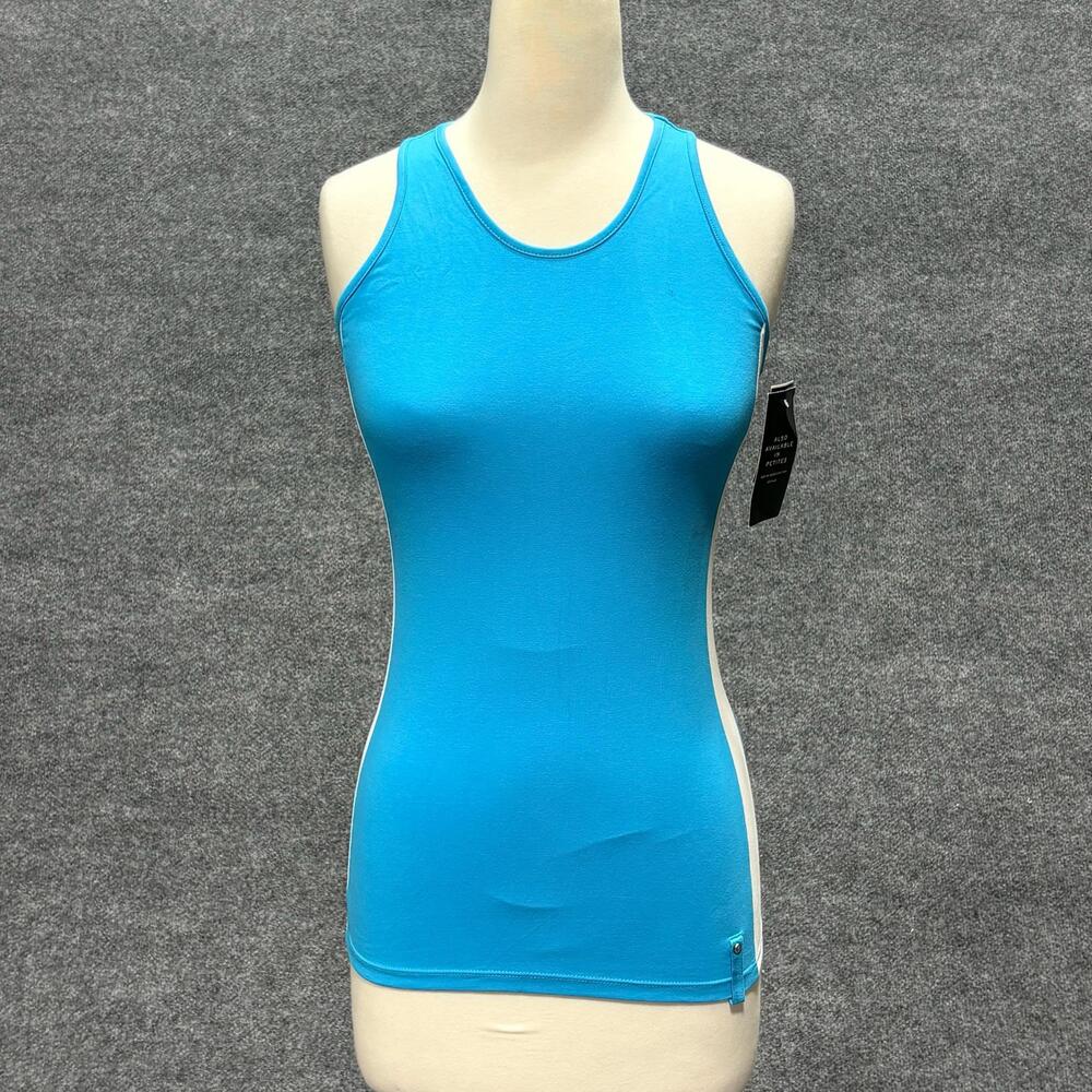 Lauren Ralph Lauren Tank Top Womens XXS Turquoise Blue White Colorblock Athletic